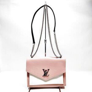Authentic LOUIS VUITTON Mylockme BB Pink Leather Shoulder Bag mn1650-012126